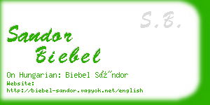 sandor biebel business card